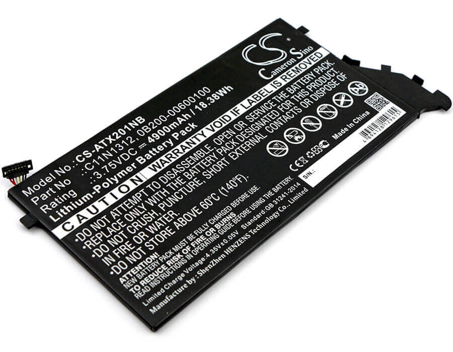 Battery For Asus, Transformer Book Tx201la, Tx201la 3.75v, 4900mah - 18.38wh Notebook, Laptop Cameron Sino Technology Limited
