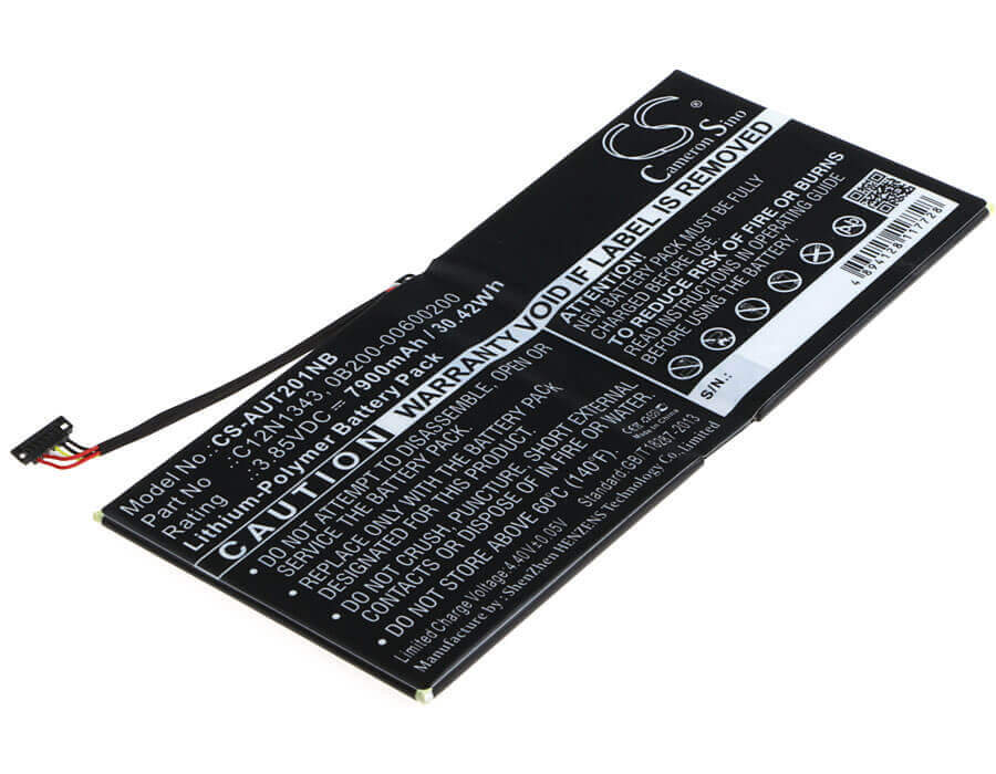 Battery For Asus, Transformer Book Tx201laf, Tx201 3.85v, 7900mah - 30.42wh Notebook, Laptop Cameron Sino Technology Limited