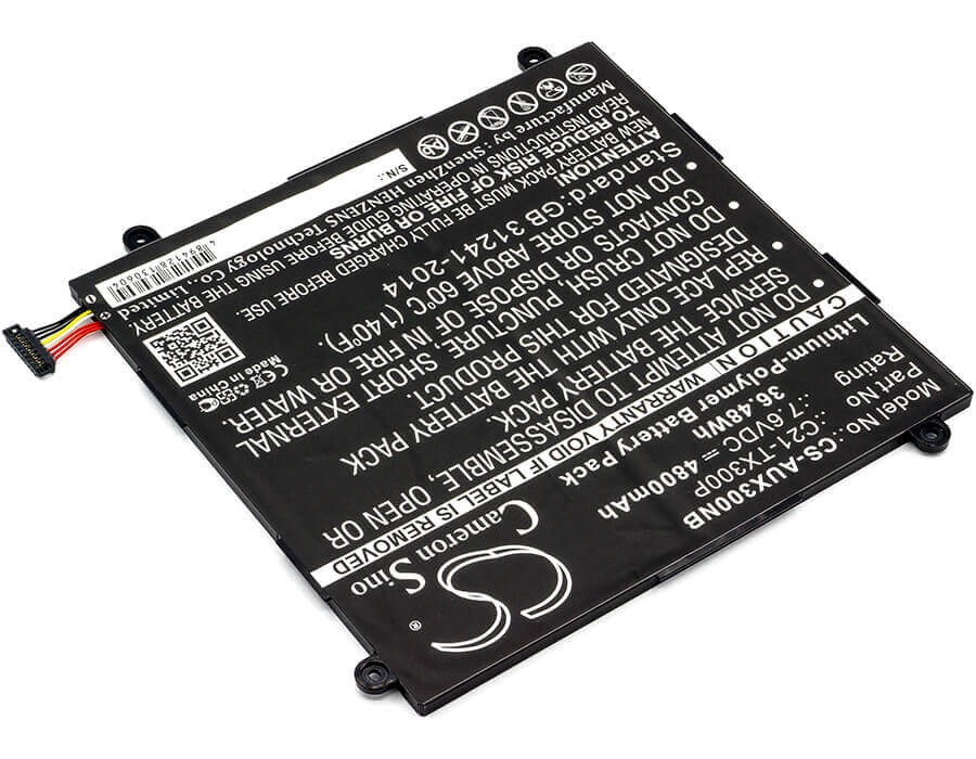 Battery For Asus, Transformer Book Tx300ca, Transformer Book Tx300ca 13 7.6v, 4800mah - 36.48wh Batteries for Electronics Cameron Sino Technology Limited (Suspended)
