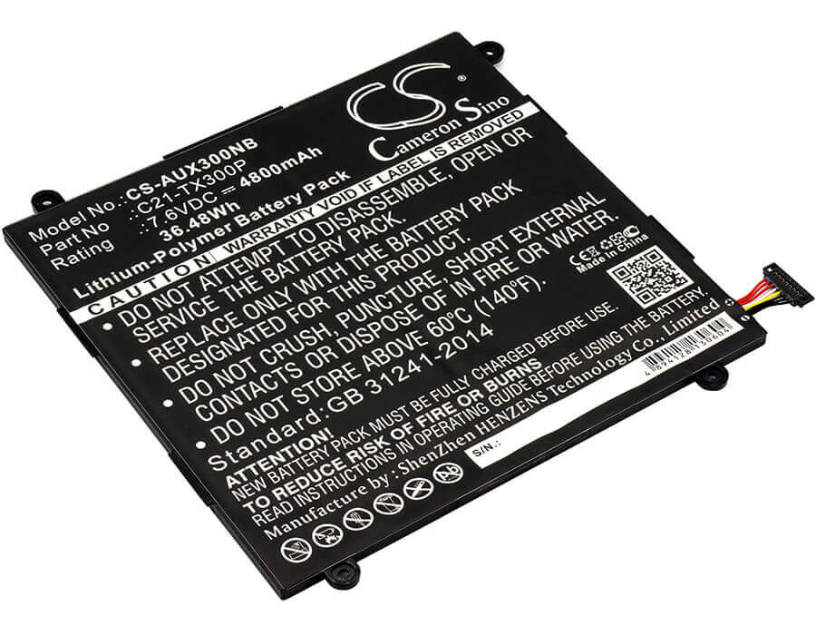 Battery For Asus, Transformer Book Tx300ca, Transformer Book Tx300ca 13 7.6v, 4800mah - 36.48wh Batteries for Electronics Cameron Sino Technology Limited (Suspended)