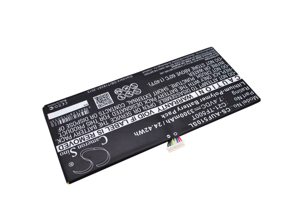 7.4V, Li-Polymer, 3300mAh, Tablet battery fits Asus, C21-tf500t, Transformer Pad Tf500t, 24.42Wh Tablet Cameron Sino Technology Limited