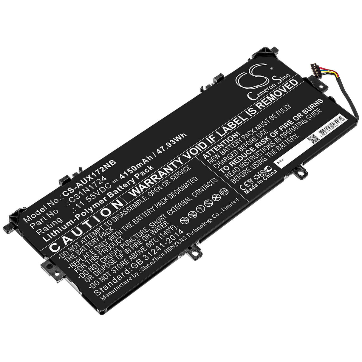 Battery For Asus, U3100fal, Ux331fal, Zenbook 13 Ux331fa-a3071t 11.55v, 4150mah - 47.93wh Notebook, Laptop Cameron Sino Technology Limited