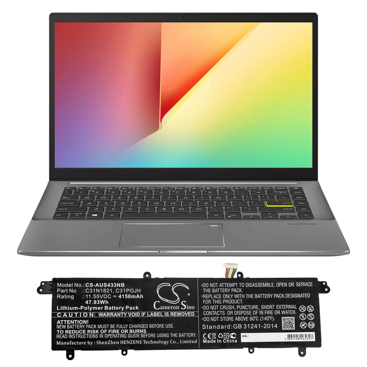 Battery For Asus, Ux3000xn, Ux392fa, Ux392fn-2b 11.55v, 4150mah - 47.93wh Notebook, Laptop Cameron Sino Technology Limited