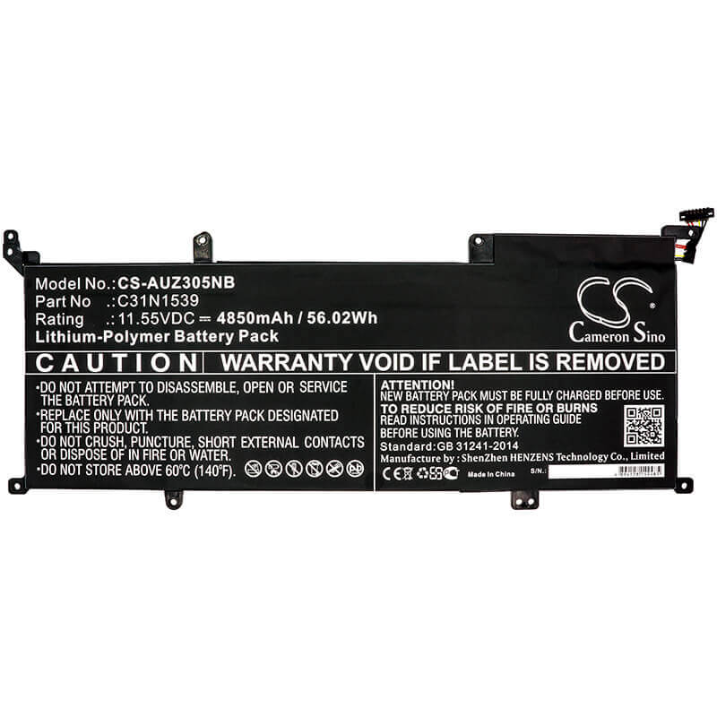 Battery For Asus, Ux305ua, Ux305uab 11.55v, 4850mah - 56.02wh Notebook, Laptop Cameron Sino Technology Limited