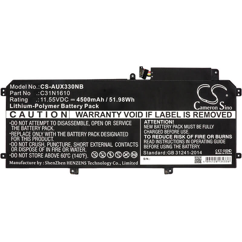 Notebook battery For Asus, Ux330, Ux330c, Ux330ca, Ux330u, Zenbook Ux33 11.55v, 4500mah - 51.98wh Notebook, Laptop Cameron Sino Technology Limited