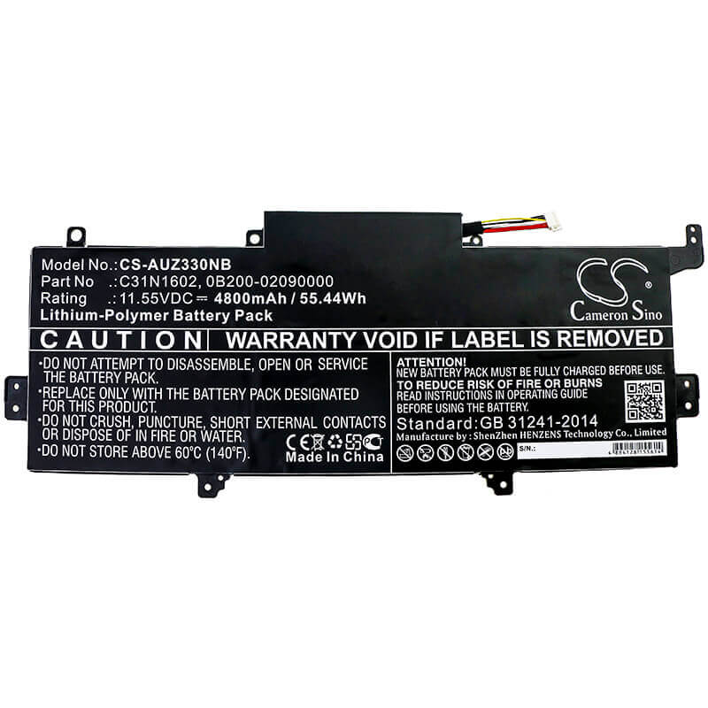 Battery For Asus, Ux330ua, Ux330ua-1a, Ux330ua-1b 11.55v, 4800mah - 55.44wh Notebook, Laptop Cameron Sino Technology Limited