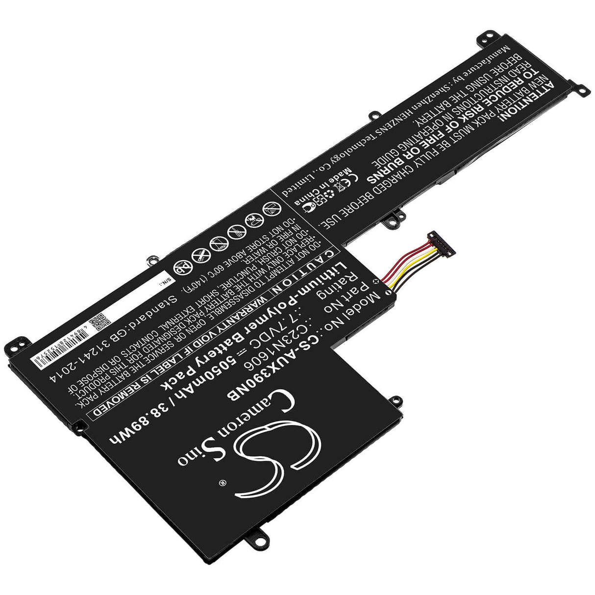 Notebook battery For Asus, Ux390, Ux390u, Ux390ua 7.7v, 5050mah - 38.89wh Notebook, Laptop Cameron Sino Technology Limited
