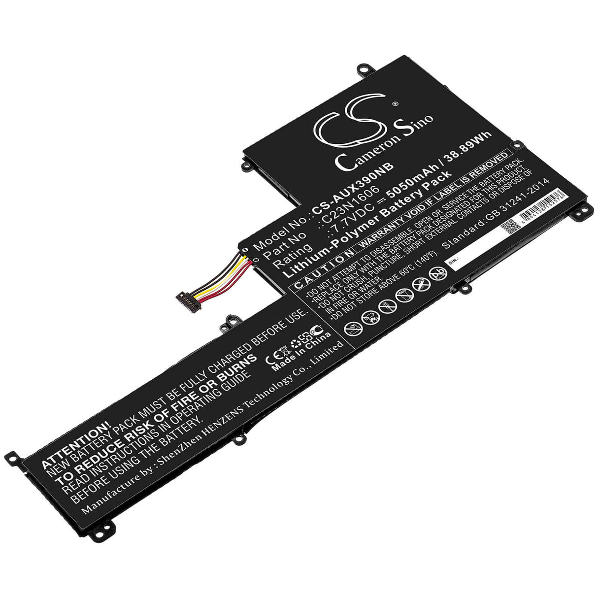 Notebook battery For Asus, Ux390, Ux390u, Ux390ua 7.7v, 5050mah - 38.89wh Notebook, Laptop Cameron Sino Technology Limited