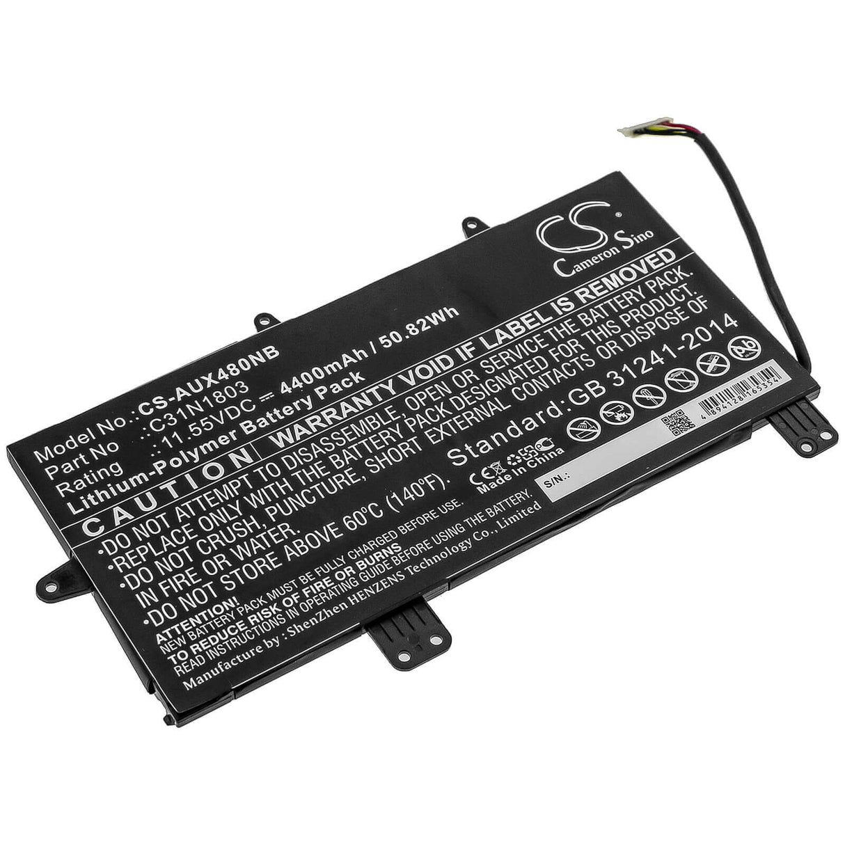 Battery For Asus, Ux480fd Ux450fd, Zenbook Pro 14 Ux480 11.55v, 4400mah - 50.82wh Notebook, Laptop Cameron Sino Technology Limited