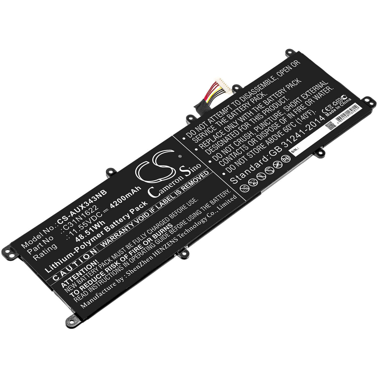Battery For Asus, Ux530, Ux530uq, Ux530uq-0021a7200u 11.55v, 4200mah - 48.51wh Notebook, Laptop Cameron Sino Technology Limited
