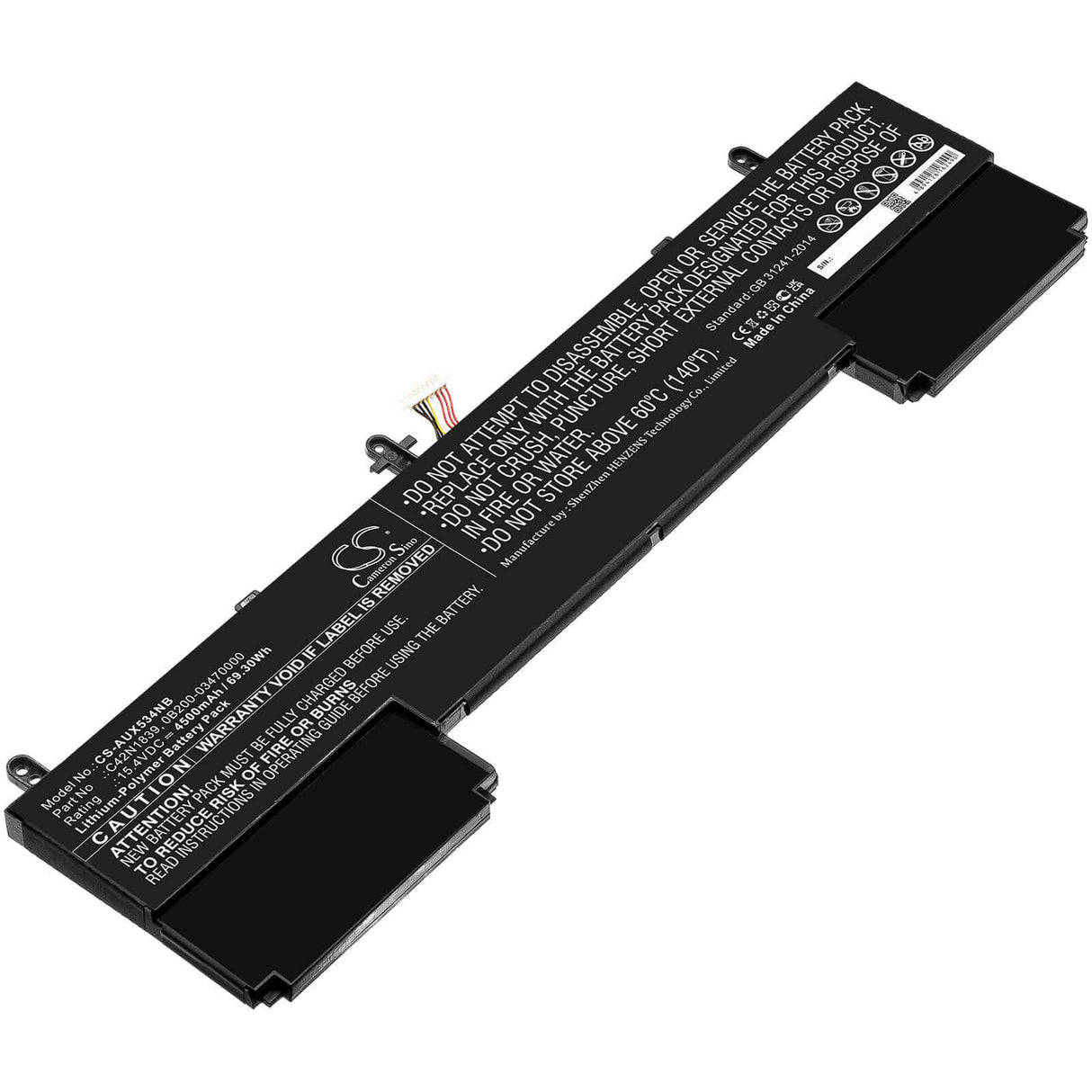 Battery For Asus, Ux534fa, Ux534ft, Ux534ft-0043b8565u 15.4v, 4500mah - 69.30wh Notebook, Laptop Cameron Sino Technology Limited