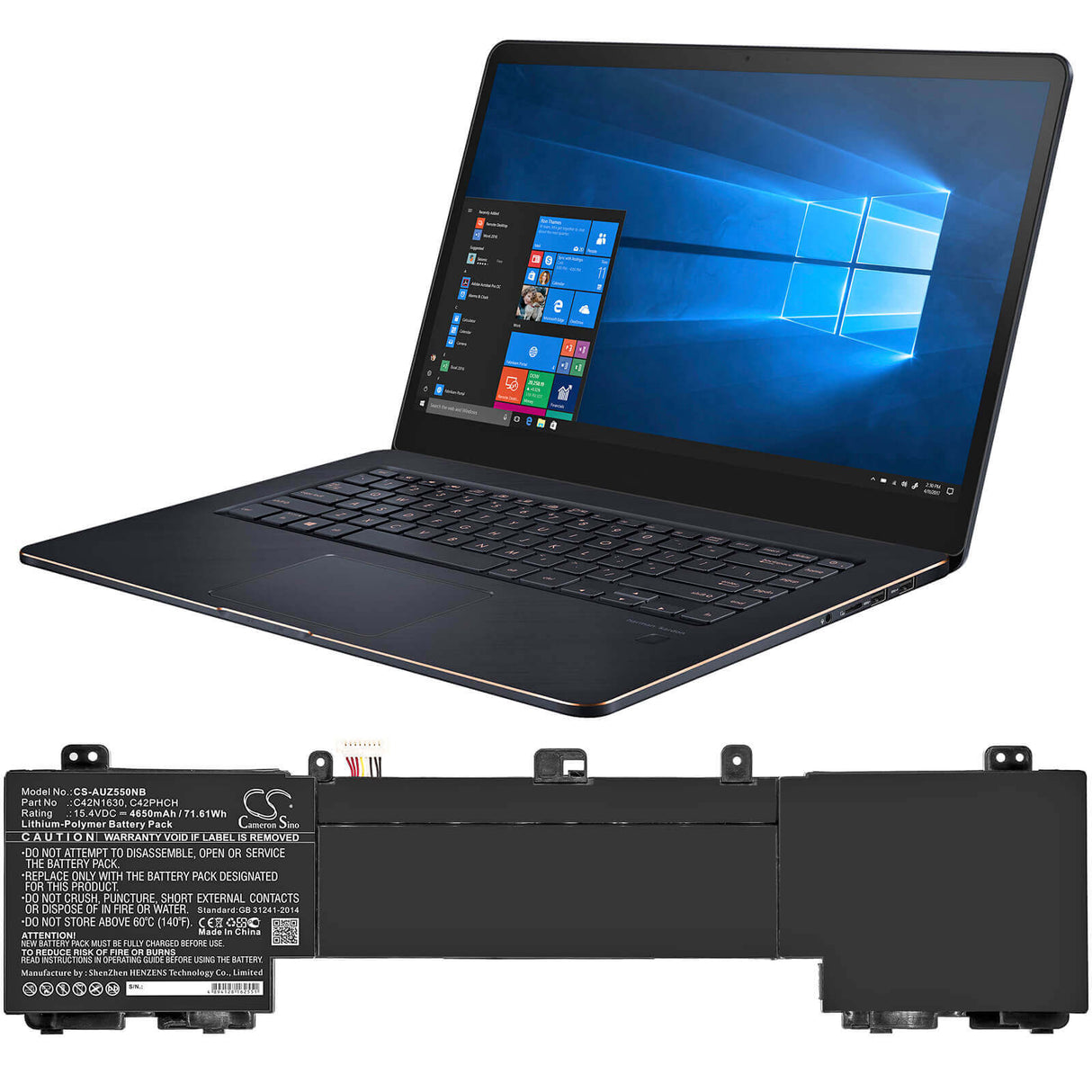 Battery For Asus, Ux550vd, Ux550vd-1a, Ux550vd-1b 15.4v, 4650mah - 71.61wh Notebook, Laptop Cameron Sino Technology Limited