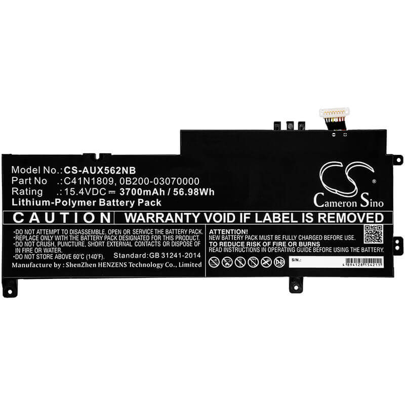 Battery For Asus, Ux562, Ux562fd, Ux562fd2g 15.4v, 3700mah - 56.98wh Notebook, Laptop Cameron Sino Technology Limited