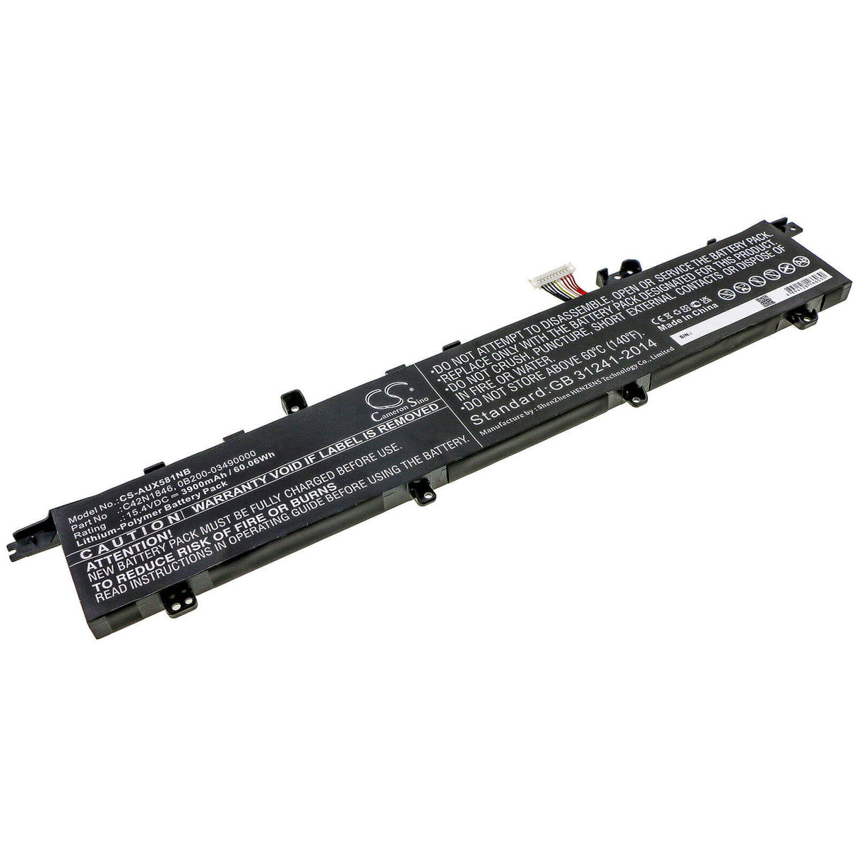 Notebook Battery For Asus, Ux581, Ux581gv, Zenbook Duo Pro Ux581gv 15.4v, 3900mah - 60.06wh Notebook, Laptop Cameron Sino Technology Limited