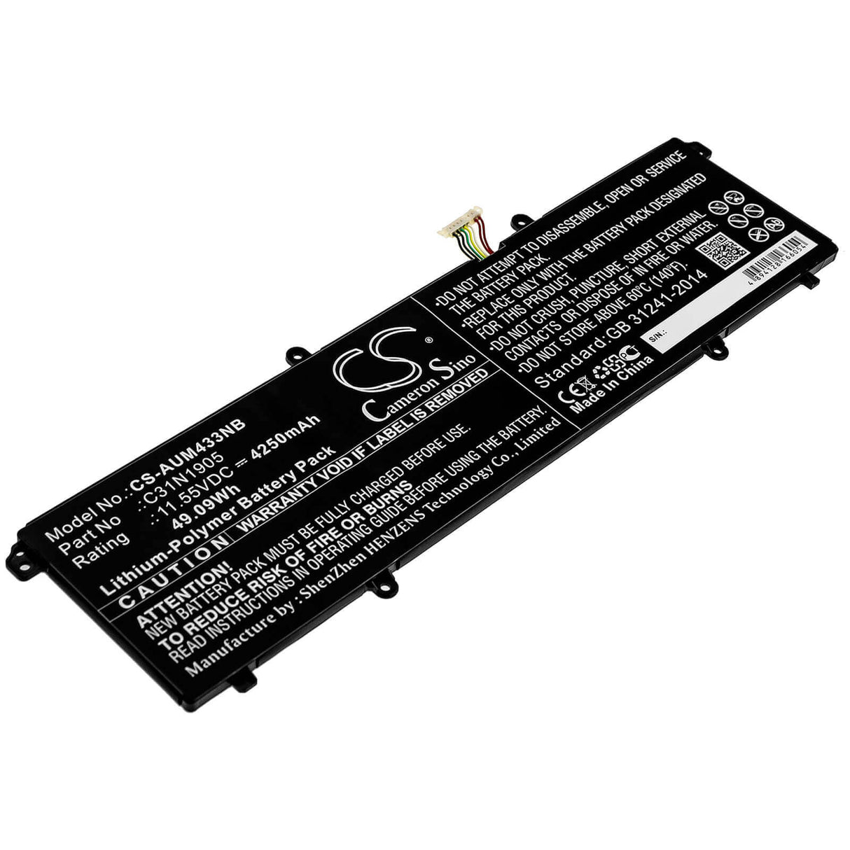 Battery For Asus, Vivobook 14 S433fl-eb072t, Vivobook 14 S433fl-eb093t 11.55v, 4250mah - 49.09wh Notebook, Laptop Cameron Sino Technology Limited