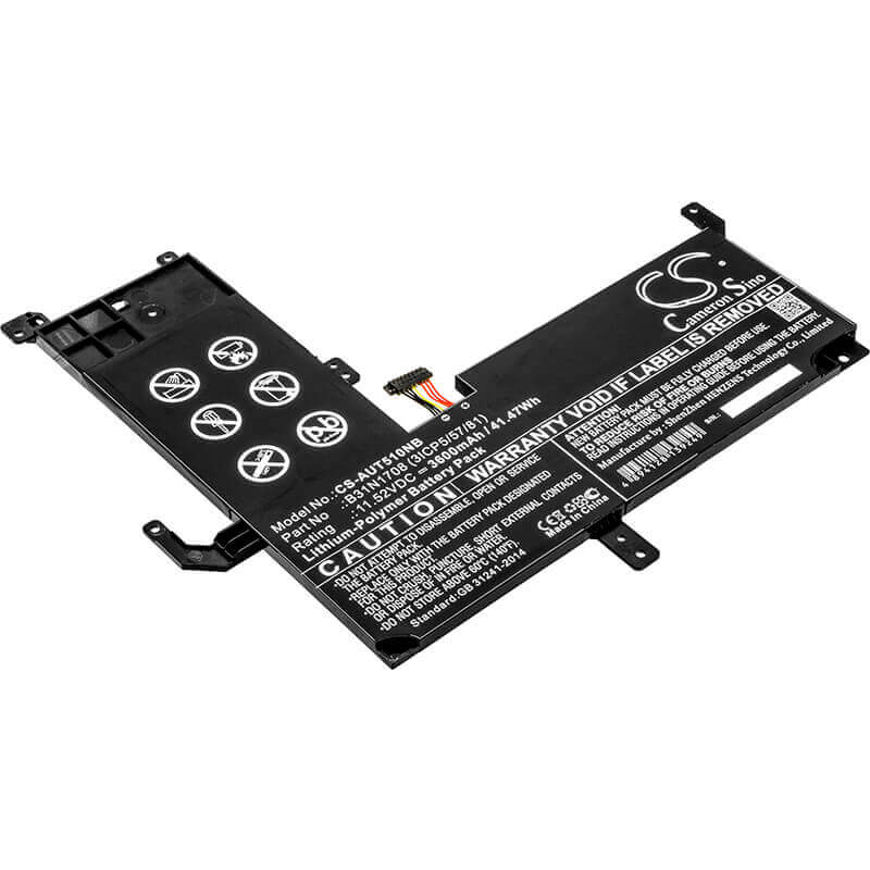 Battery For Asus, Vivobook Flip Tp510, Vivobook Flip Tp510ua, 11.52v, 3600mah - 41.47wh Notebook, Laptop Cameron Sino Technology Limited