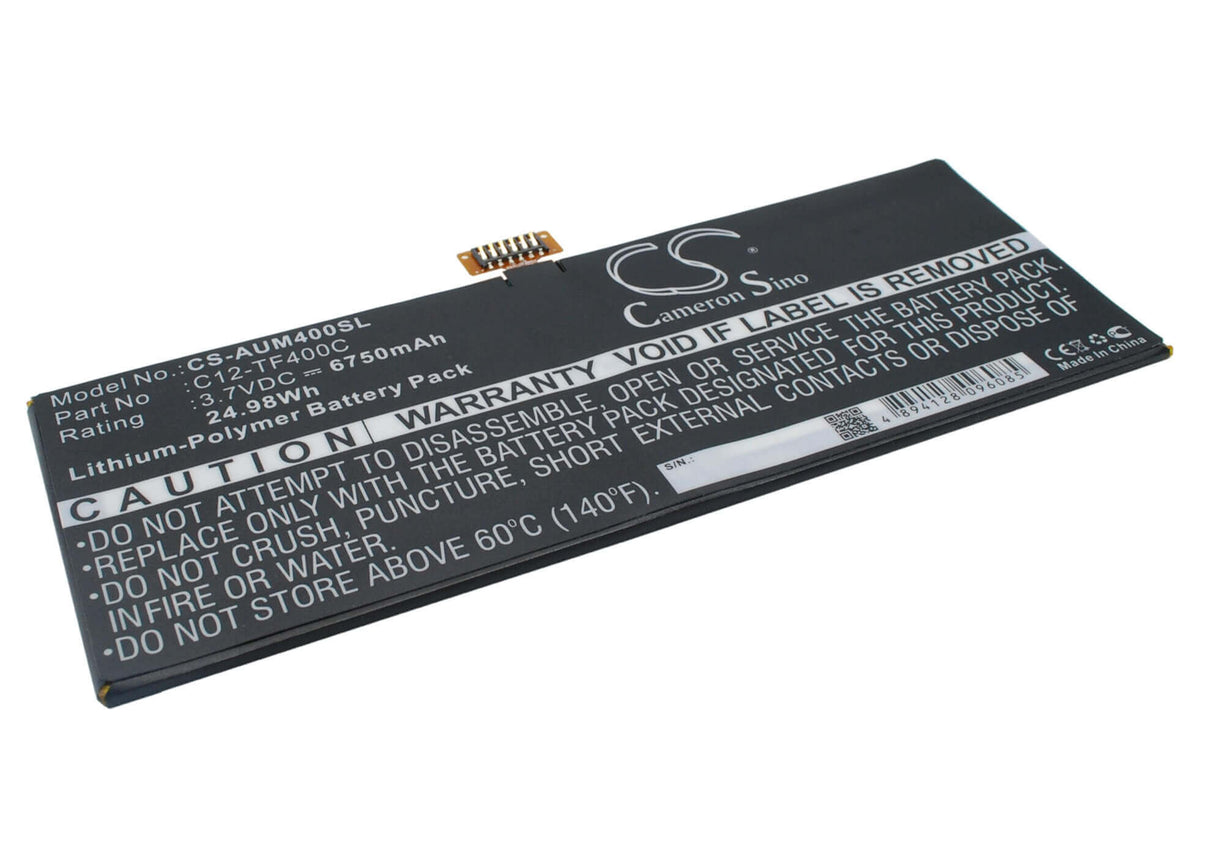 3.7V, Li-Polymer, 6750mAh, Tablet battery fits Asus, C12-tf400c, Tf303cl, Tf303cl 1d, 24.98Wh Tablet Cameron Sino Technology Limited
