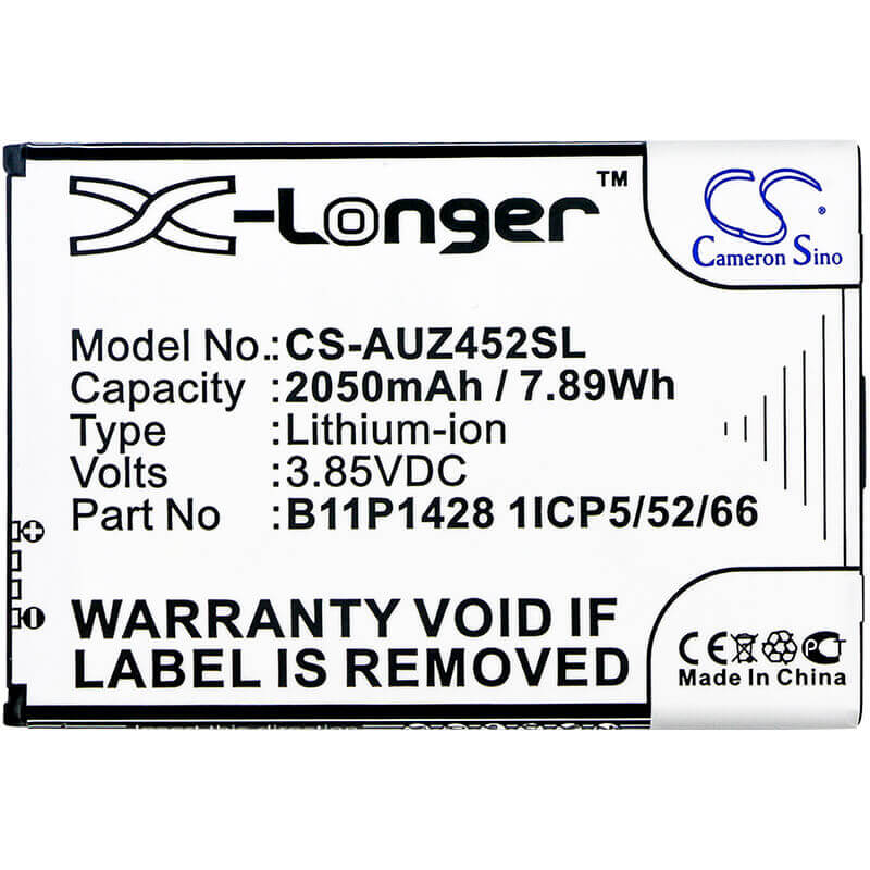 3.85V, Li-ion, 2050mAh, SmartPhone battery fits Asus, 0b200-01910000, X009db, Zb452kg, 7.89Wh Mobile, SmartPhone Cameron Sino Technology Limited (Smartphone)