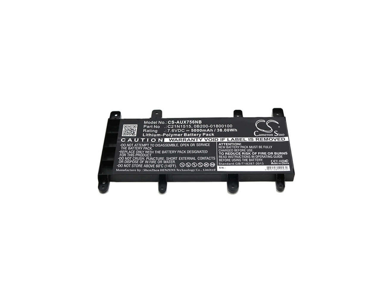 Battery For Asus, X756ua, X756ub, X756uf, X756uj, X756uq, X756uv, X756ux 7.6v, 5000mah - 38.00wh Notebook, Laptop Cameron Sino Technology Limited