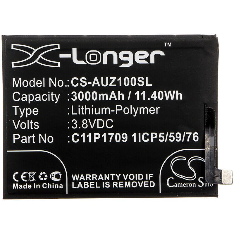 3,8V, Li-Polymer, 3000mAh, batterie de smartphone compatible Asus, C11p1709 1icp5/59/76, X00rd, Za550kl, 11,4Wh Mobile, Smartphone Cameron Sino Technology Limited (Smartphone)
