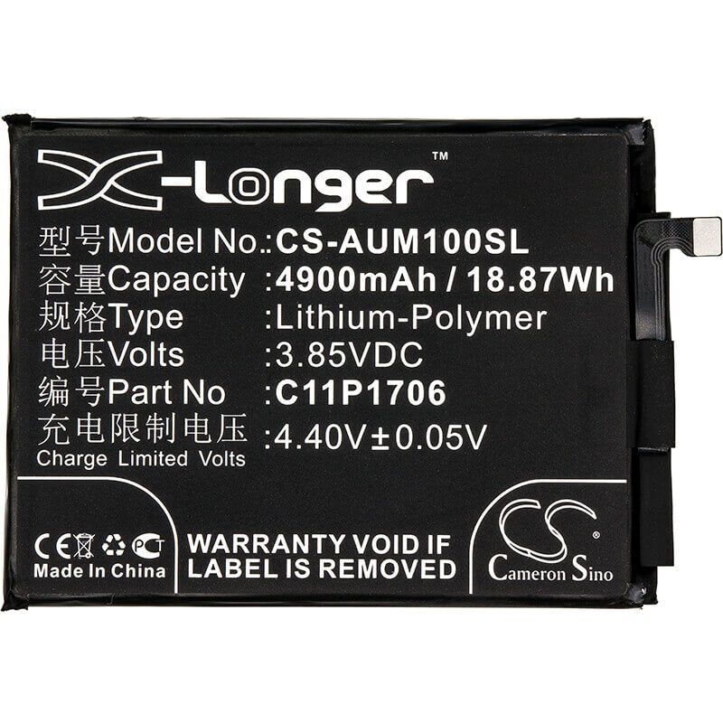 3.85V, Li-Polymer, 4900mAh, SmartPhone battery fits Asus, 0b200-02870200, Zb602kl, Zenfone Max Pro M1, 18.87Wh Mobile, SmartPhone Cameron Sino Technology Limited (Smartphone)