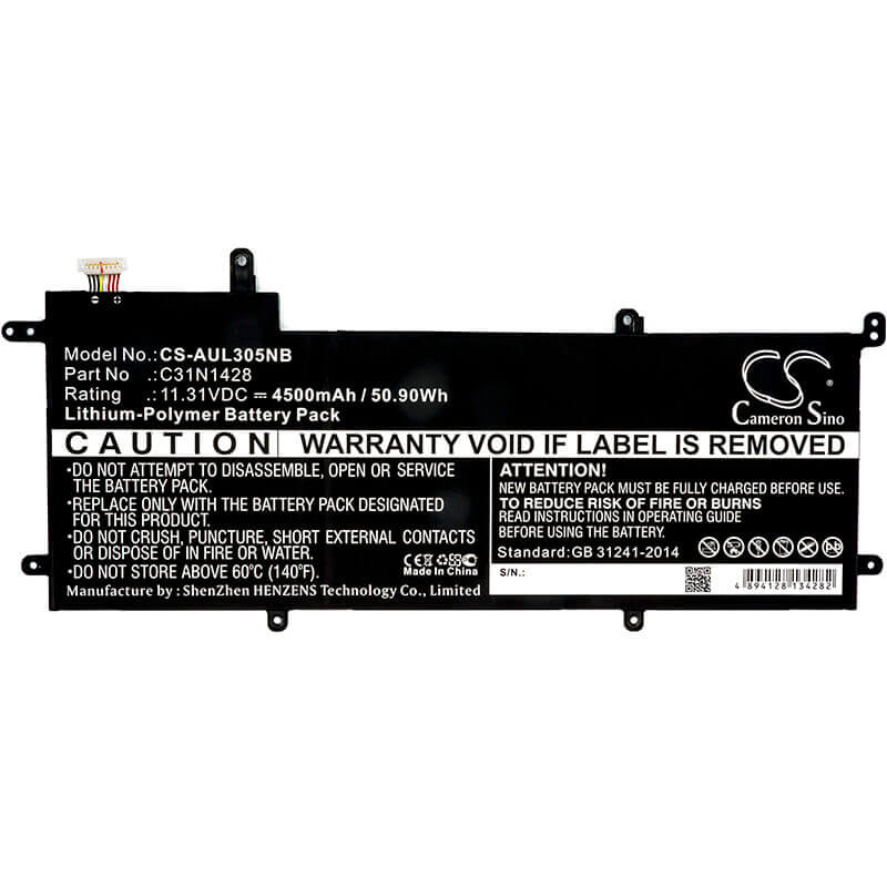 Battery For Asus, Zenbook Ux305la, Zenbook Ux305ua 11.31v, 4500mah - 50.90wh Notebook, Laptop Cameron Sino Technology Limited