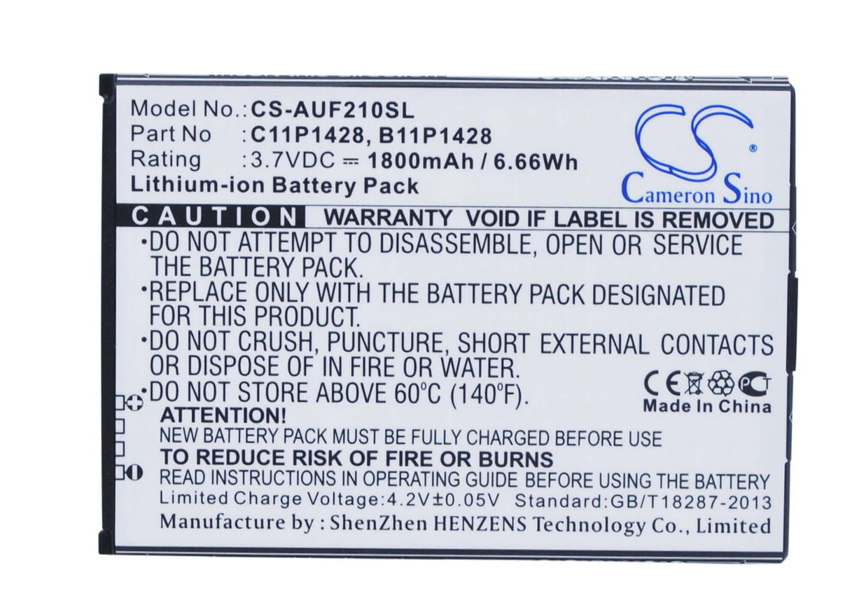 3.7V, Li-ion, 1800mAh, SmartPhone battery fits Asus, 0b200-01480200, Zb551kl, Ze500kg, 6.66Wh Mobile, SmartPhone Cameron Sino Technology Limited (Smartphone)