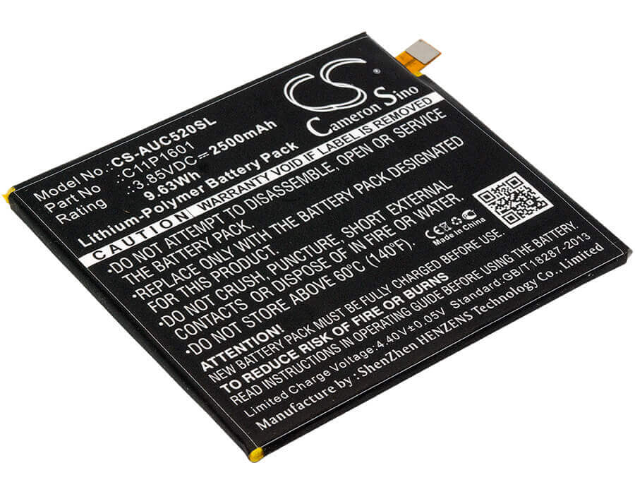 3.85V, Li-Polymer, 2500mAh, SmartPhone battery fits Asus, 0b200-02160000, Ze520kl, Zenfone 3 5.2, 9.63Wh Mobile, SmartPhone Cameron Sino Technology Limited (Smartphone)