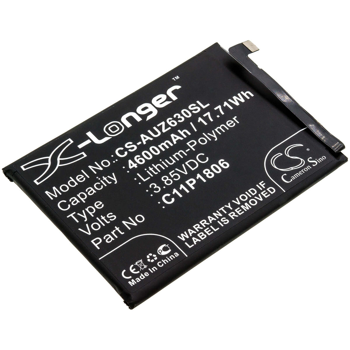 3.85V, Li-Polymer, 4600mAh, SmartPhone battery fits Asus, 1icp5/65/87, Zenfone 6 2019, Zenfone 6 2019 Dual Sim, 17.71Wh Mobile, SmartPhone Cameron Sino Technology Limited (Smartphone)