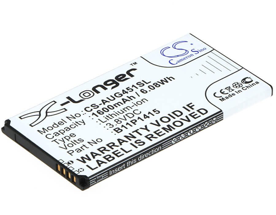 3.8V, Li-ion, 1600mAh, batterie pour smartphone compatible avec Asus, B11p1415, Z00sd, Zc451tg, 6.08Wh Mobile, SmartPhone Cameron Sino Technology Limited (Suspendu)