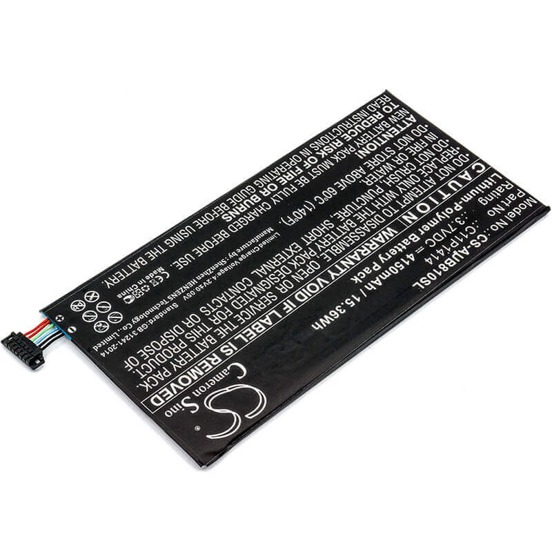 3.7V, Li-Polymer, 4150mAh, Tablet battery fits Asus, C11p1414, Cb81, Zenpad 8.0 Power Case, 15.36Wh Tablet Cameron Sino Technology Limited
