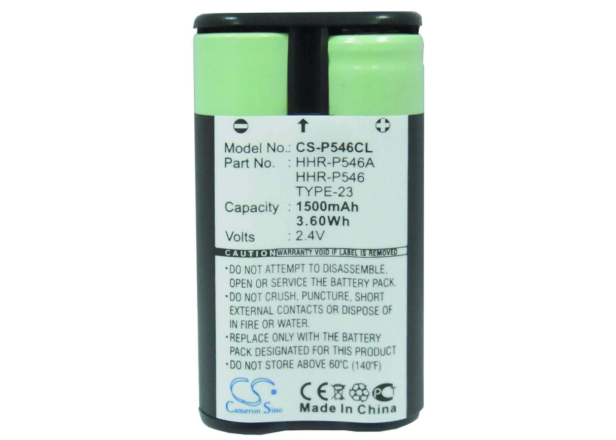 2,4V, Ni-MH, 1500mAh, batterie de téléphone sans fil compatible avec V Tech, At&t, Motorola, Panasonic, Sanyo, 23-272, 2400, 2401, 3,6Wh Téléphone sans fil Cameron Sino Technology Limited (Téléphone sans fil)