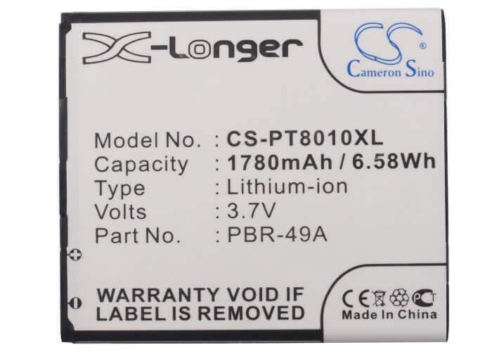 3.7V, Li-ion, 1780mAh, batterie de smartphone compatible avec Pantech, Pbr-49a, Bbm030ch, Flex 4g, 6.59Wh Mobile, SmartPhone Cameron Sino Technology Limited (Suspendu)