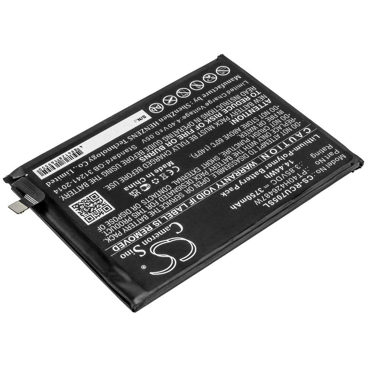 3,85V, Li-Polymère, 3750mAh, batterie de smartphone compatible avec Cricket, At&t, Pt40h426487w, Radiant Max, U705aa, 14,44Wh Mobile, Smartphone Cameron Sino Technology Limited (Smartphone)