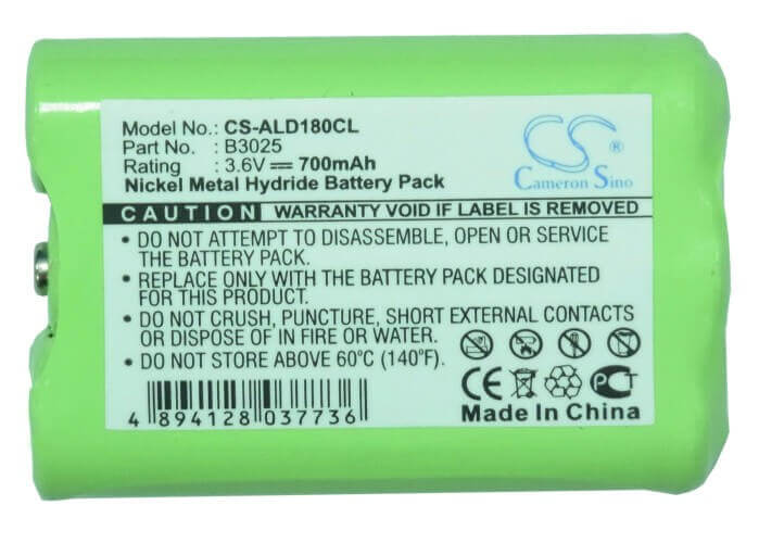 3.6V, Ni-MH, 700mAh, batterie de téléphone sans fil compatible avec Medion, Lifetec, Nec, Radio Shack, V Tech, Audioline, Ibm, At&t, 43-1106, 2.52Wh Téléphone sans fil Cameron Sino Technology Limited (Téléphone sans fil)