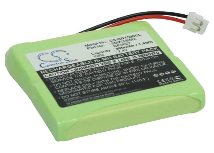 2.4V, Ni-MH, 600mAh, batterie de téléphone sans fil compatible avec Tevion, 5m702bmx, Slim, Slim Dect 500, 1.44Wh Téléphone sans fil Cameron Sino Technology Limited (Téléphone sans fil)
