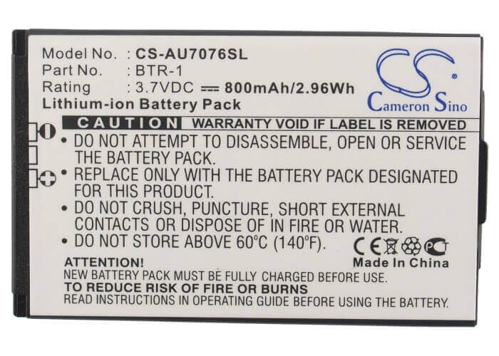 3.7V, Li-ion, 800mAh, SmartPhone battery fits Utstarcom, Audiovox, Btr1, Cdm-7076, 2.96Wh Mobile, SmartPhone Cameron Sino Technology Limited (Smartphone)