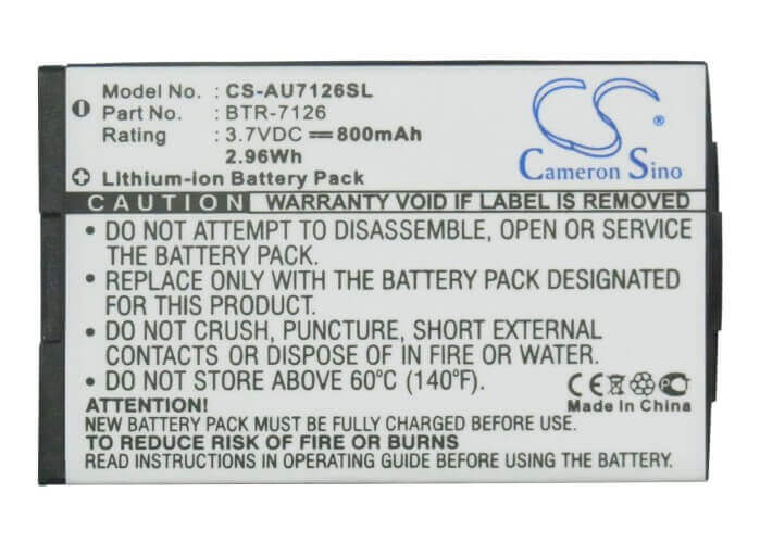 3.7V, Li-ion, 800mAh, SmartPhone battery fits Metropcs, Utstarcom, Audiovox, Btr-7126, Cdm-7126, Cdm-7176, 2.96Wh Mobile, SmartPhone Cameron Sino Technology Limited (Suspended)