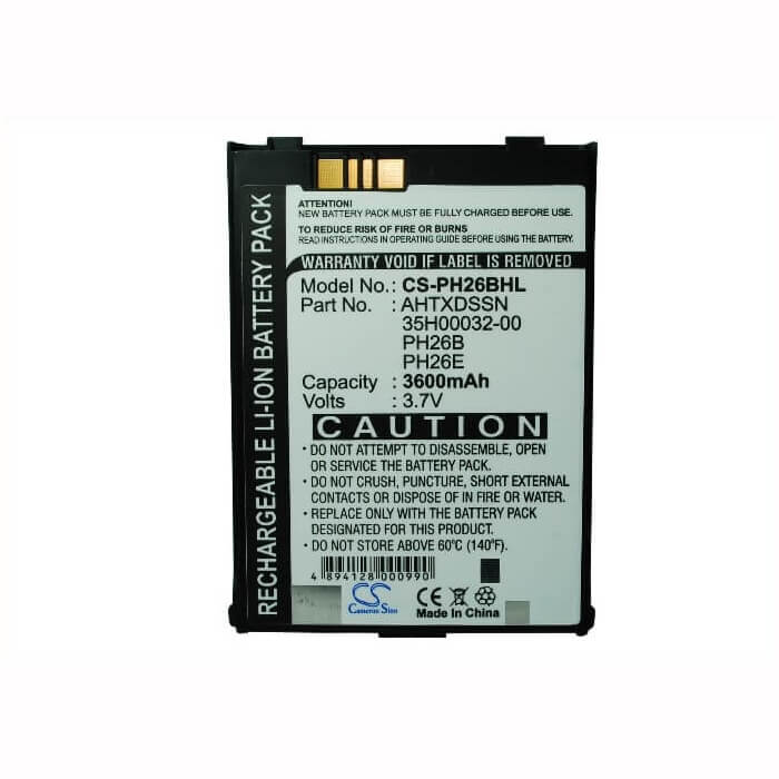 3,7V, Li-ion, 3600mAh, batterie PDA compatible avec E-plus, Ahtxdssn, Ppc-6600, Ppc-6601, 13,32Wh PDA, Pocket PC Cameron Sino Technology Limited (Suspendu)