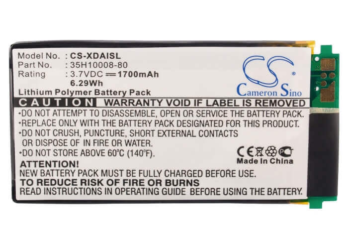 3.7V, Li-Polymer, 1700mAh, SmartPhone battery fits Audiovox, Qtek, Era, 35h10008-80, Ppc5050, 6.29Wh Mobile, SmartPhone Cameron Sino Technology Limited (Smartphone)