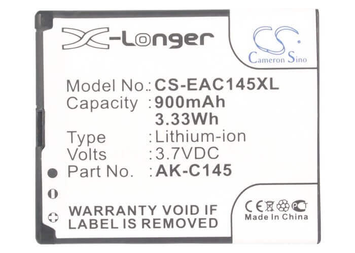 3.7V, Li-ion, 900mAh, SmartPhone battery fits Bea-fon, Texet, Ak-c145, A420, V500, 3.33Wh Mobile, SmartPhone Cameron Sino Technology Limited (Smartphone)