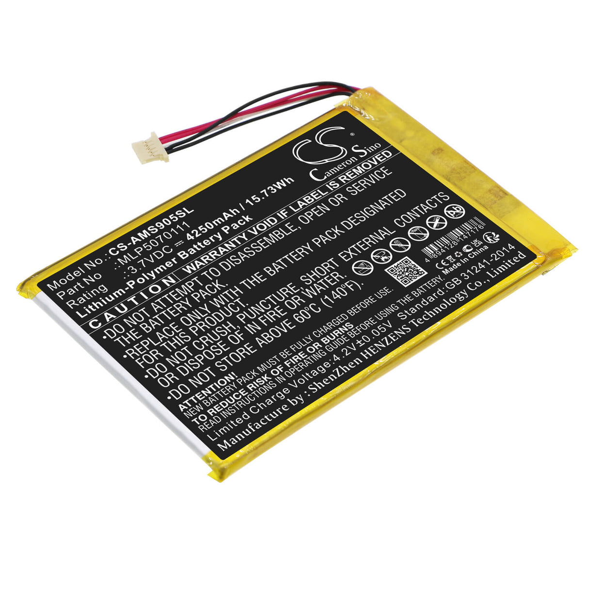 3.7V, Li-Polymer, 4250mAh, Diagnostic Scanner battery fits Autel, Mlp5070111, Ds808, Ds808k, 15.73Wh Diagnostic Scanner Cameron Sino Technology Limited