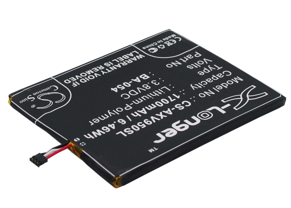3.8V, Li-Polymer, 1700mAh, SmartPhone battery fits Aux, Ba-054, I7 Air, V950+, 6.46Wh Mobile, SmartPhone Cameron Sino Technology Limited (Suspended)