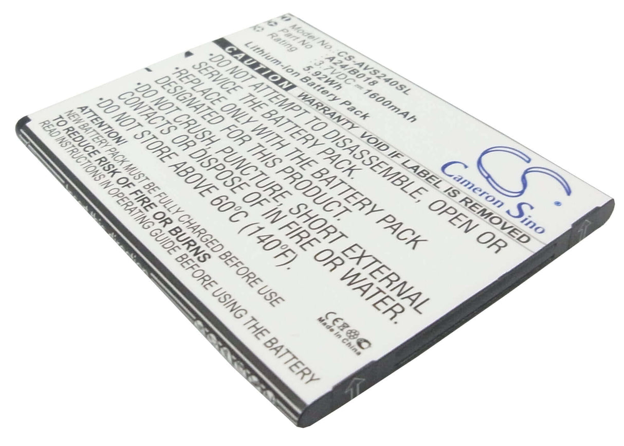 3.7V, Li-ion, 1600mAh, SmartPhone battery fits Avus, A24/b018, 24, A24, 5.92Wh Mobile, SmartPhone Cameron Sino Technology Limited (Suspended)