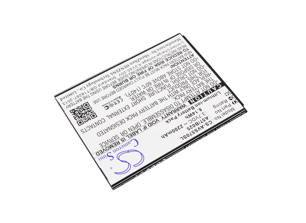 3.7V, Li-ion, 2200mAh, SmartPhone battery fits Avus, A57/b025, A57, 8.14Wh Mobile, SmartPhone Cameron Sino Technology Limited (Smartphone)
