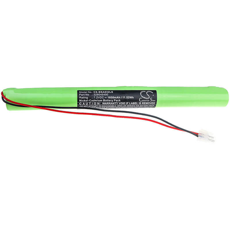 7.2V, Ni-CD, 1600mAh, batterie d'éclairage d'urgence compatible avec Baes, 329045490, Fluo Evac, Ova Td310632, 11.52Wh Éclairage d'urgence Cameron Sino Technology Limited