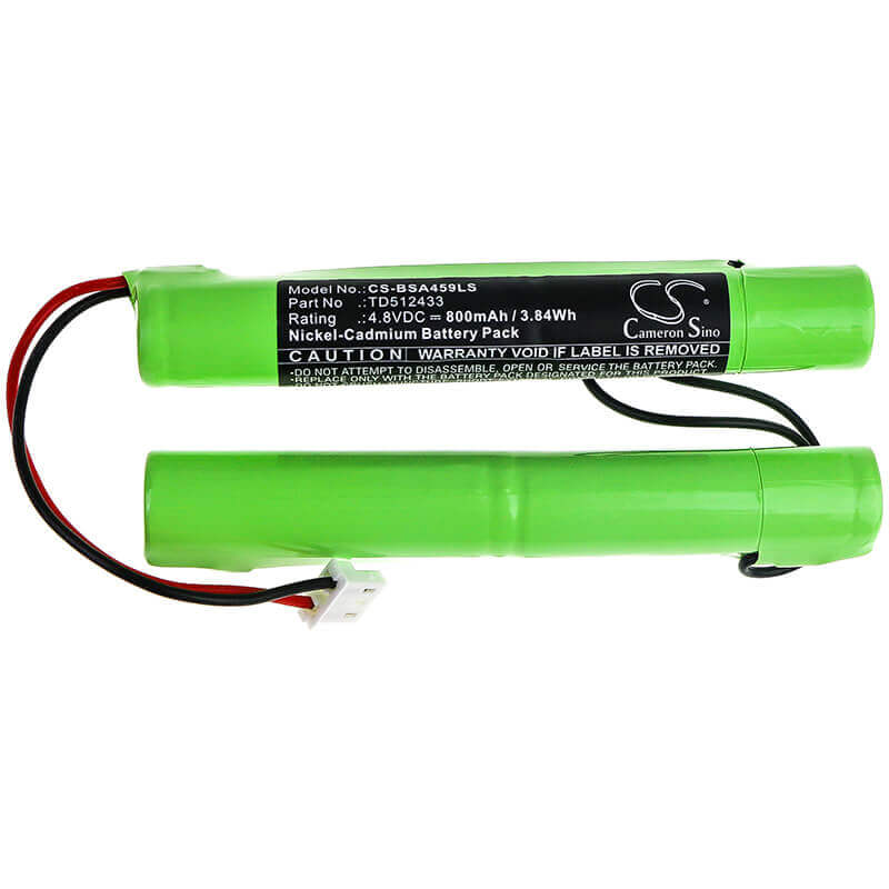 4.8V, Ni-CD, 800mAh, Batterie d'éclairage de secours compatible avec Baes, Td512433, Ova, Ova 38459, 3.84Wh Éclairage de secours Cameron Sino Technology Limited