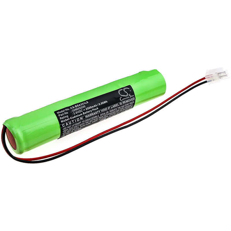 3,6V, Ni-CD, 2500mAh, Batterie d'éclairage de secours compatible avec Baes, 329055240, Ova Td210331, 9,00Wh Éclairage de secours Cameron Sino Technology Limited