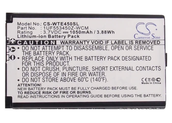 3.7V, Li-ion, 1050mAh, Tablet battery fits Wacom, Bamboo, 1uf553450z-wcm, Cth-470k-de, Cth-470k-en, 3.89Wh Tablet Cameron Sino Technology Limited
