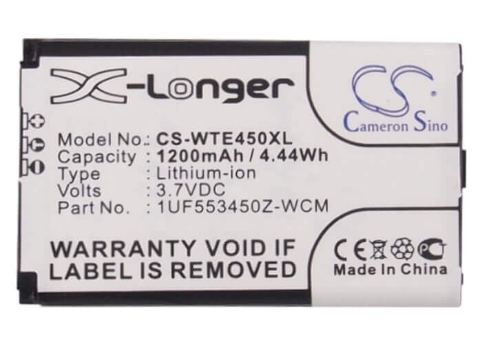 3.7V, Li-ion, 1200mAh, Tablet battery fits Bamboo, Wacom, 1uf553450z-wcm, Cth-470k-de, Cth-470k-en, 4.44Wh Tablet Cameron Sino Technology Limited